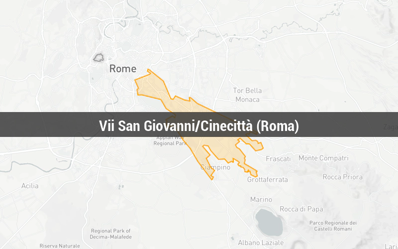 Map of Vii San Giovanni/Cinecittà (Roma)