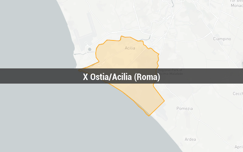 Map of X Ostia/Acilia (Roma)