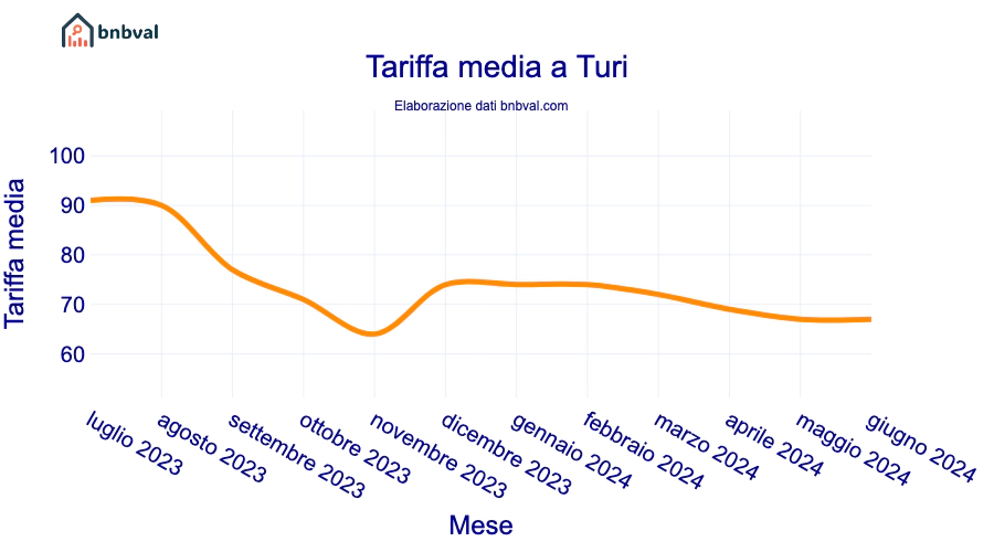 Tariffa media a Turi