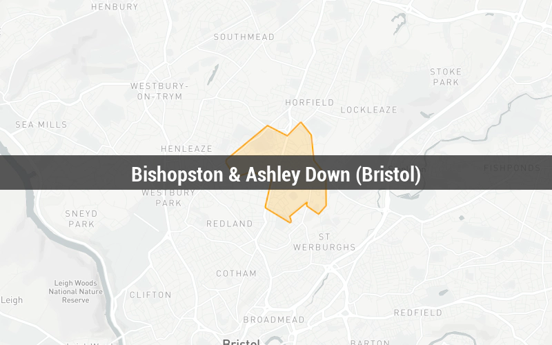 Map of Bishopston & Ashley Down (Bristol)