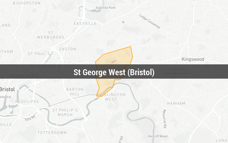 Map of St George West (Bristol)