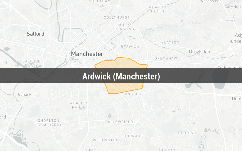 Map of Ardwick (Manchester)