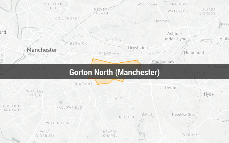 Map of Gorton North (Manchester)