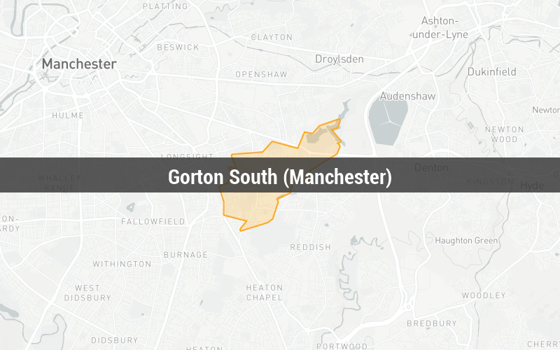 Map of Gorton South (Manchester)