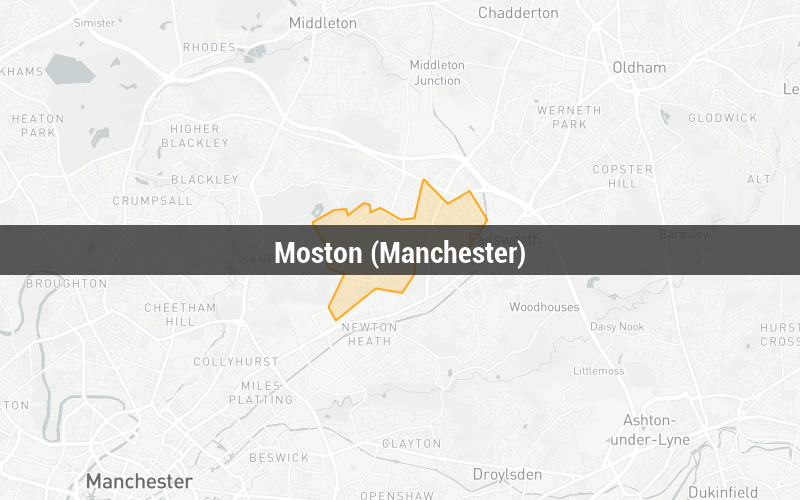 Map of Moston (Manchester)