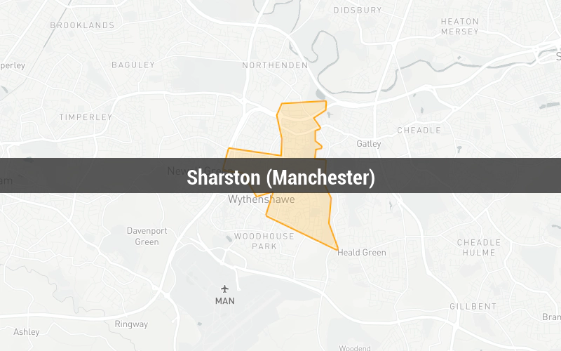 Map of Sharston (Manchester)