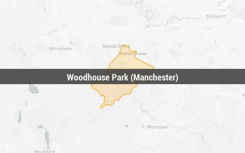 Map of Woodhouse Park (Manchester)