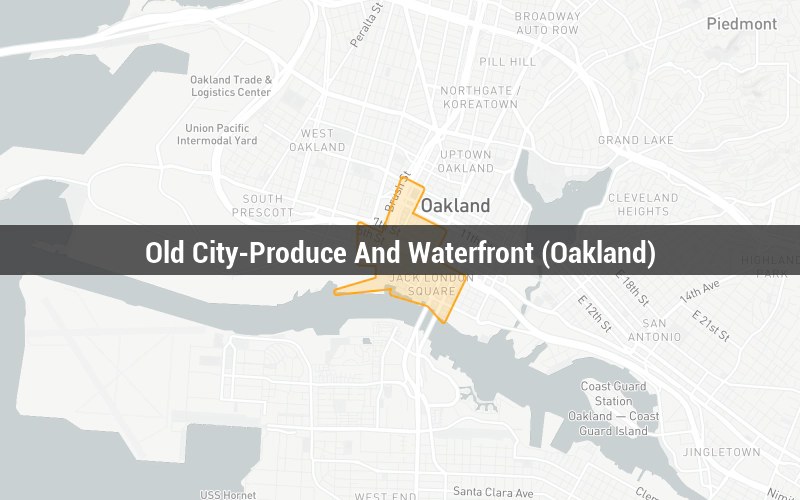 Map of Old City-Produce And Waterfront (Oakland)