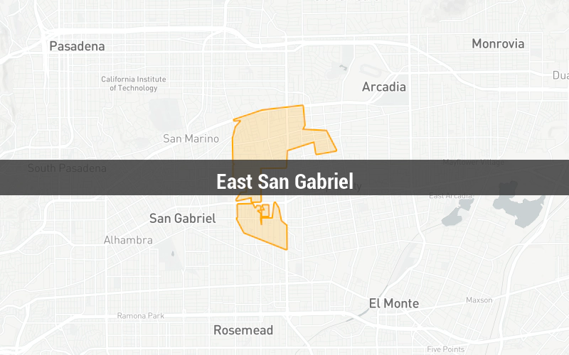 Map of East San Gabriel