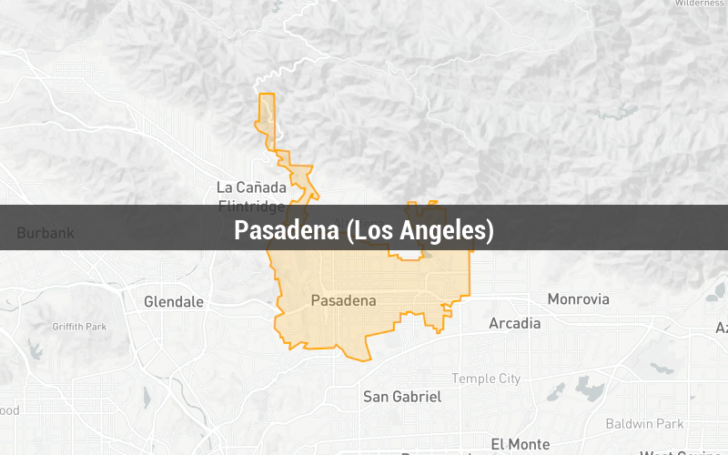 Map of Pasadena (Los Angeles)