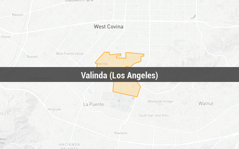 Map of Valinda (Los Angeles)