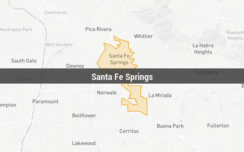 Map of Santa Fe Springs