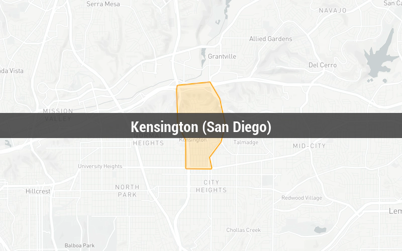 Map of Kensington (San Diego)