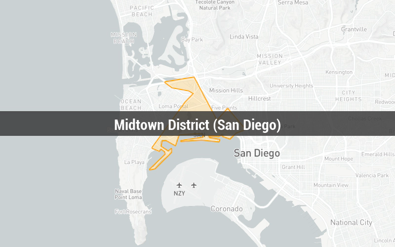 Map of Midtown District (San Diego)
