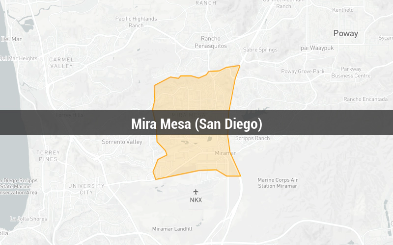 Map of Mira Mesa (San Diego)