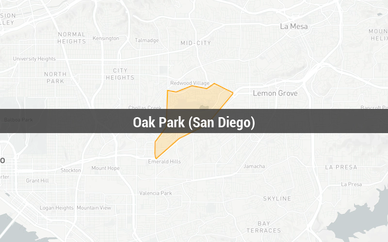 Map of Oak Park (San Diego)
