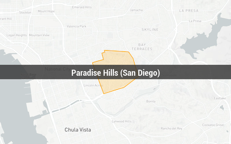 Map of Paradise Hills (San Diego)