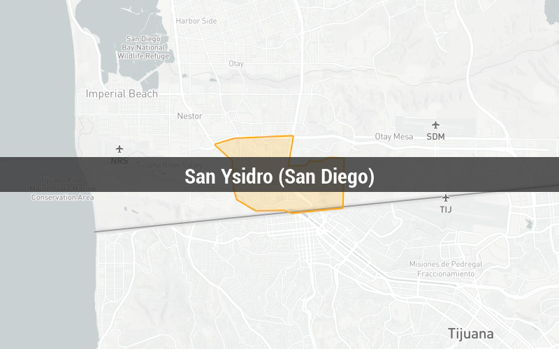 Map of San Ysidro (San Diego)