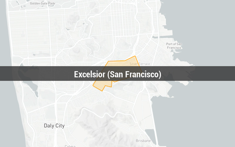Map of Excelsior (San Francisco)