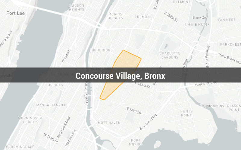 Map of Concourse Village, Bronx