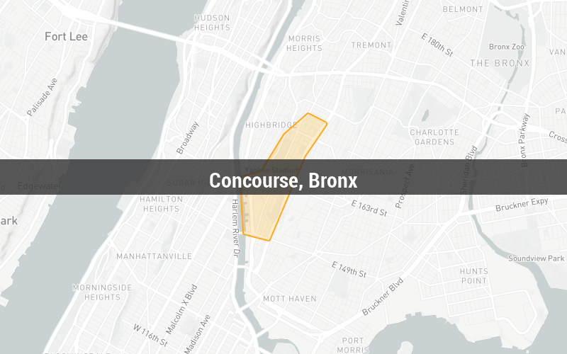 Map of Concourse, Bronx