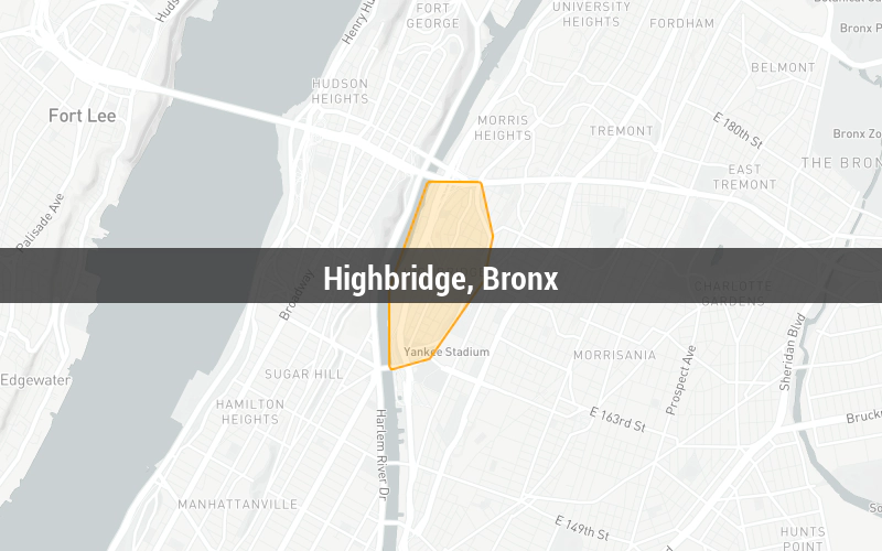 Map of Highbridge, Bronx