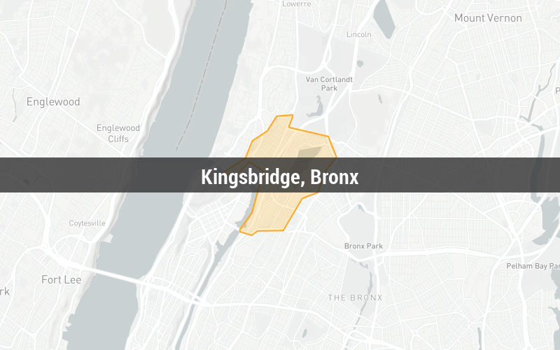 Map of Kingsbridge, Bronx