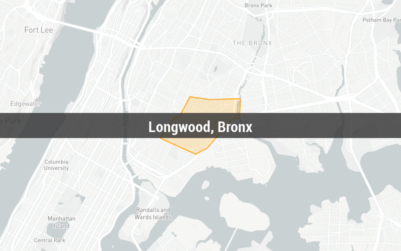 Map of Longwood, Bronx