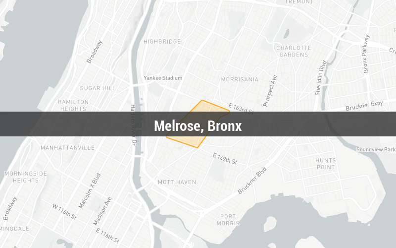 Map of Melrose, Bronx