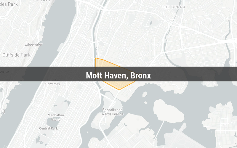 Map of Mott Haven, Bronx