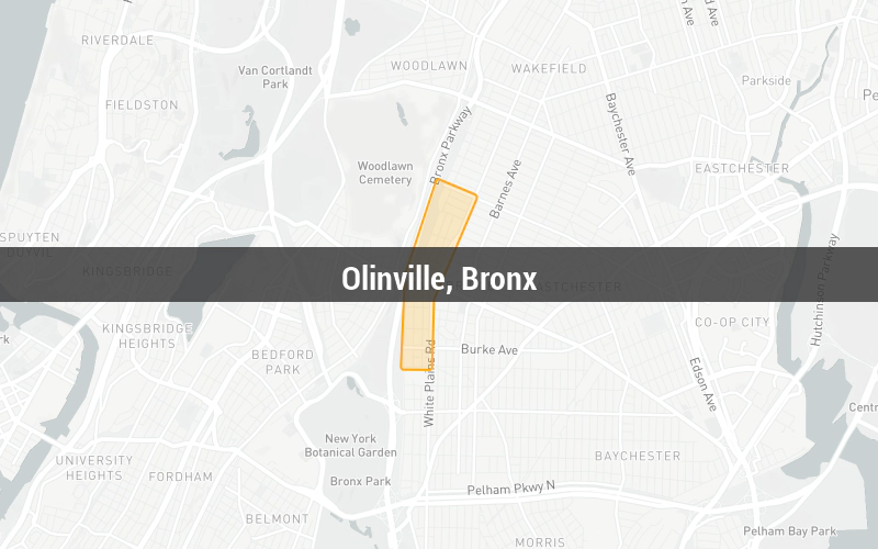 Map of Olinville, Bronx