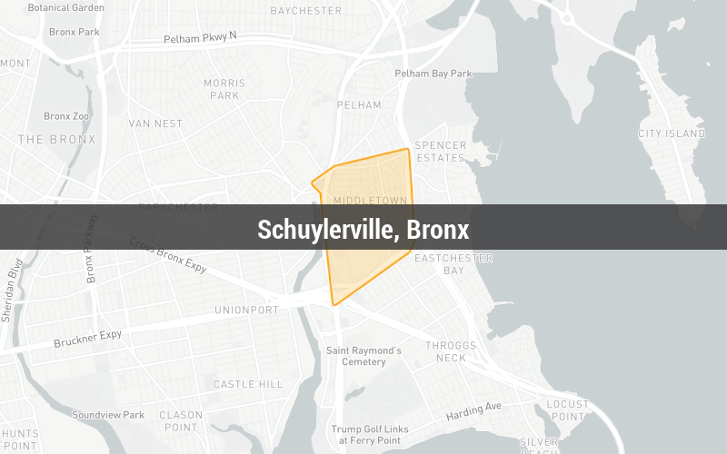 Map of Schuylerville, Bronx