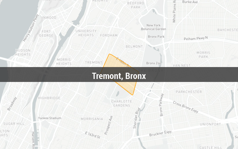 Map of Tremont, Bronx