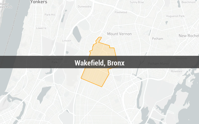 Map of Wakefield, Bronx