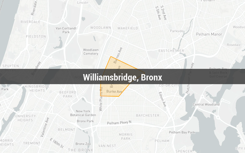 Map of Williamsbridge, Bronx