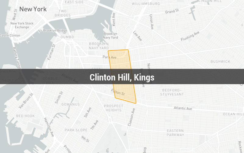 Map of Clinton Hill, Kings