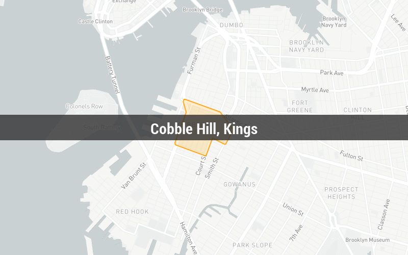 Map of Cobble Hill, Kings