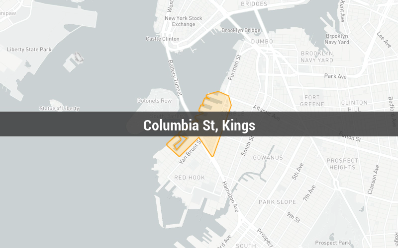 Map of Columbia St, Kings