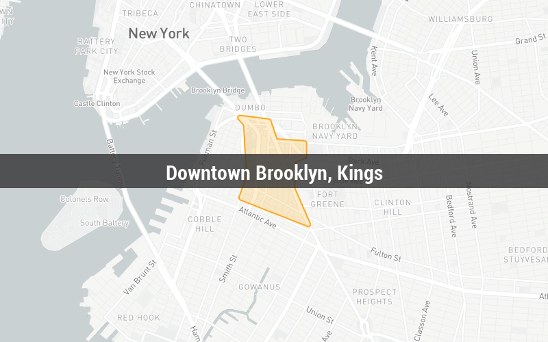 Map of Downtown Brooklyn, Kings