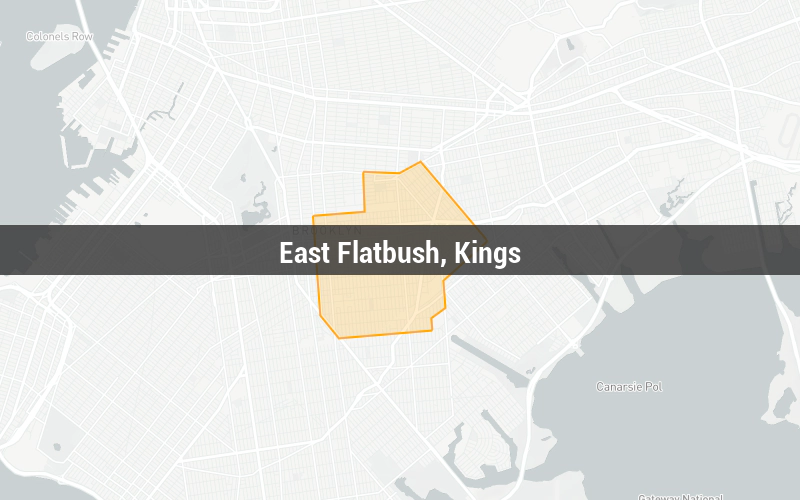 Map of East Flatbush, Kings