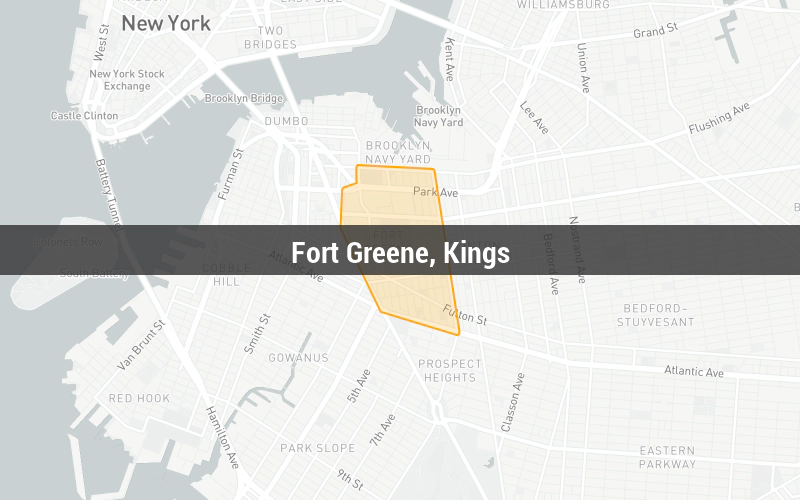 Map of Fort Greene, Kings