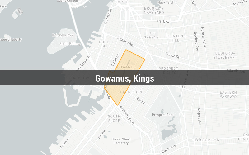 Map of Gowanus, Kings