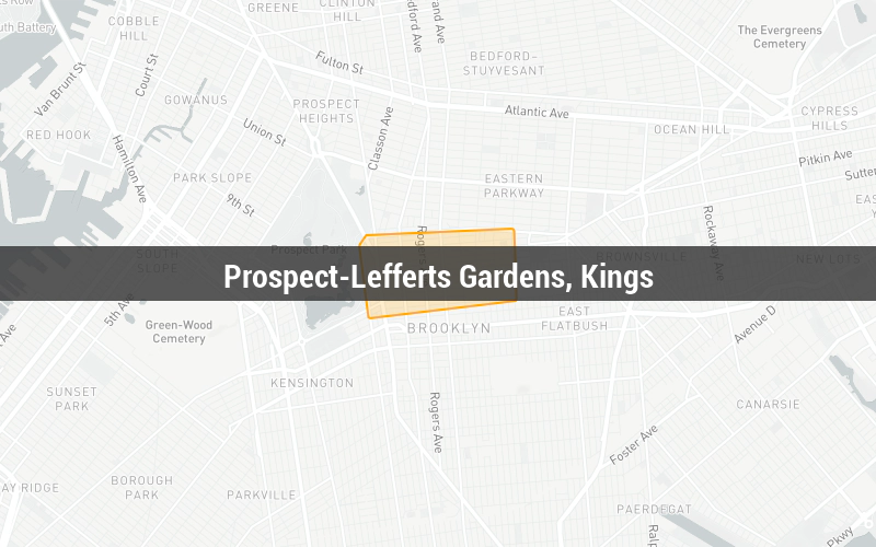 Map of Prospect-Lefferts Gardens, Kings