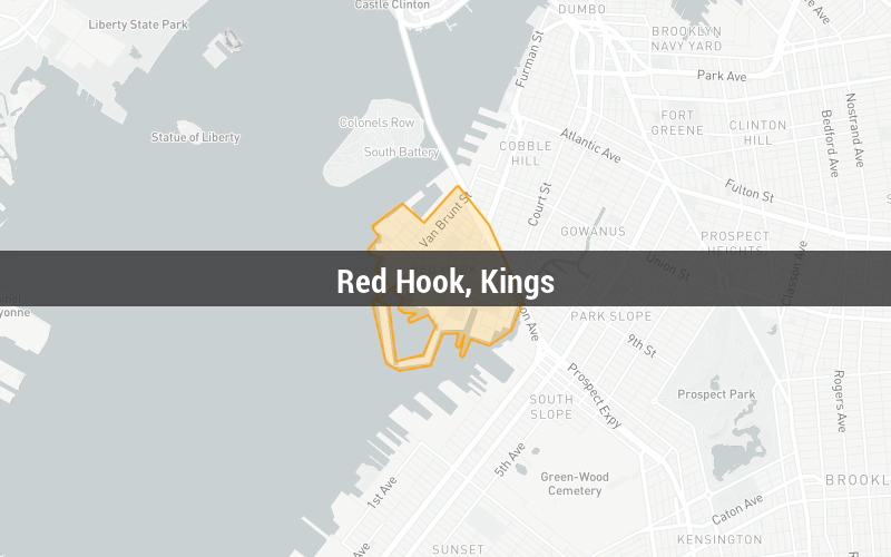 Map of Red Hook, Kings