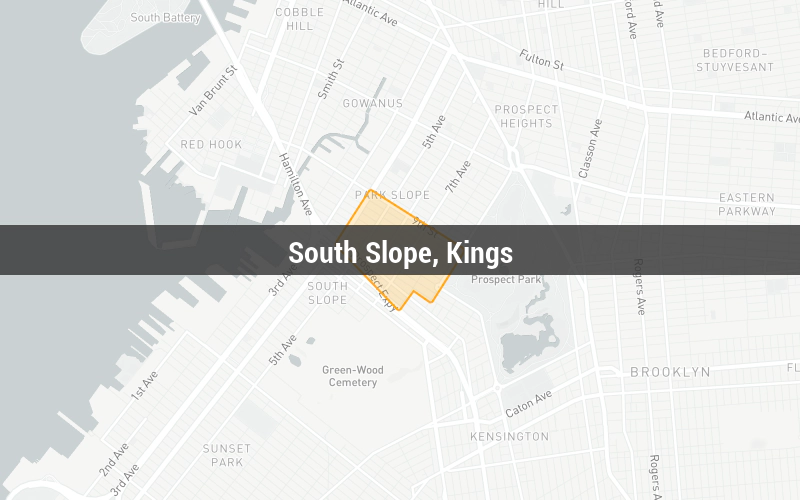 Map of South Slope, Kings