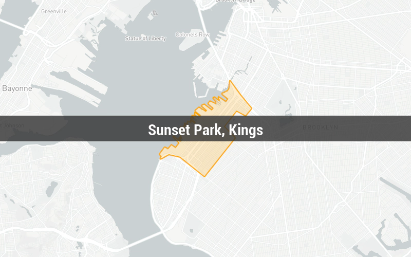 Map of Sunset Park, Kings