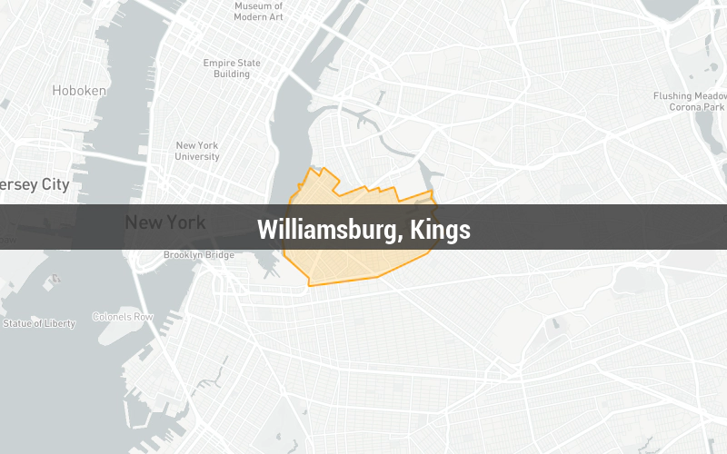 Map of Williamsburg, Kings
