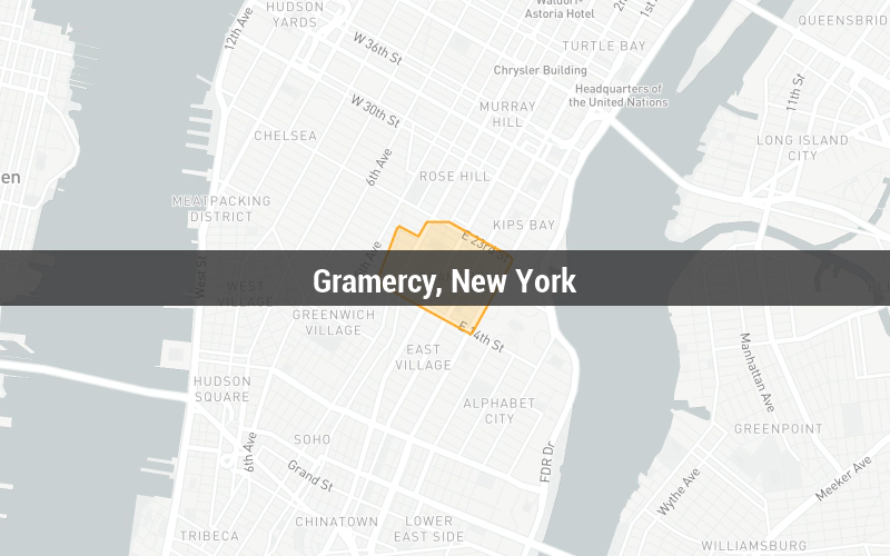 Map of Gramercy, New York