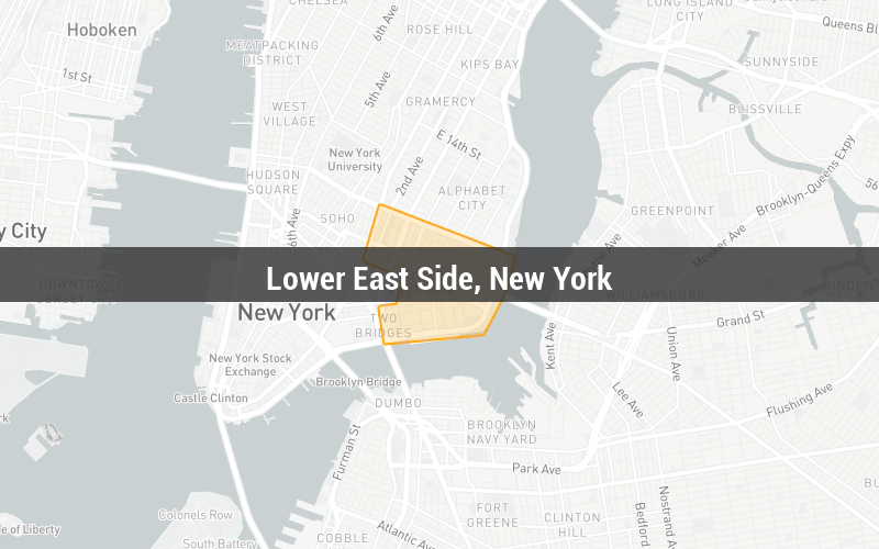 Map of Lower East Side, New York