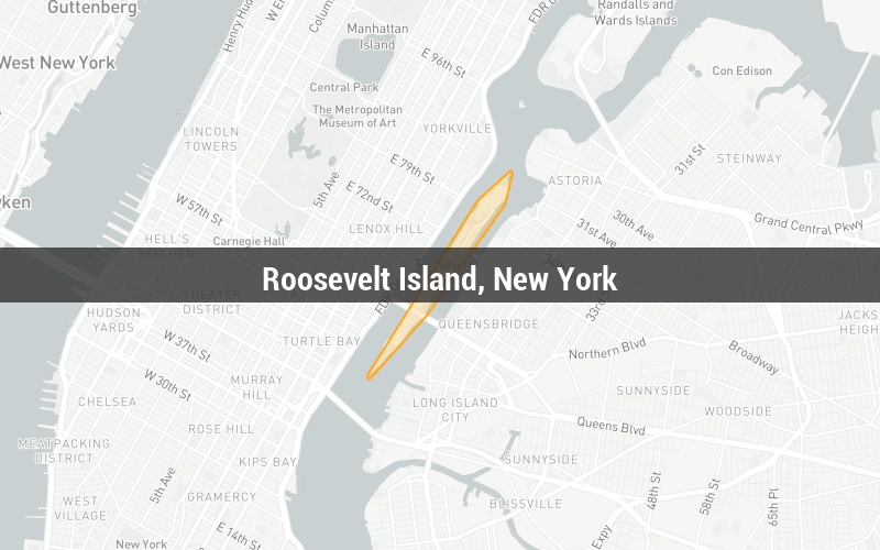 Map of Roosevelt Island, New York
